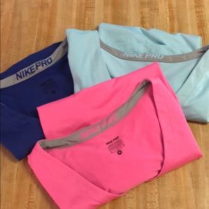 3 Pack Nike Pro Shirts - Size medium